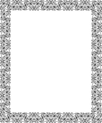 Vintage Ornamental Frame – Elegant Black Vector Border, PNG, 300 DPI 