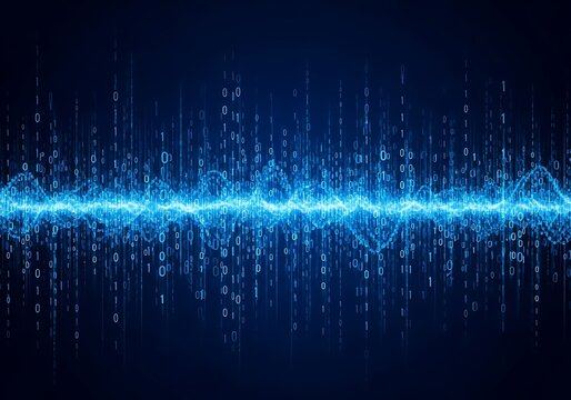 Abstract digital waveform with binary code