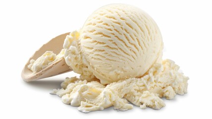 High-resolution vanilla scoop with clipping path