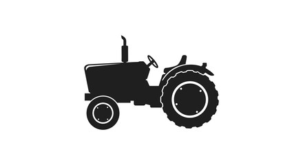 Obraz premium a black silhouette of a tractor on a white background