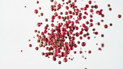 Abstract motion of red spices in dynamic food concept