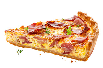 Delicious Ham and Cheese Quiche Slice Savory Baked Treat
