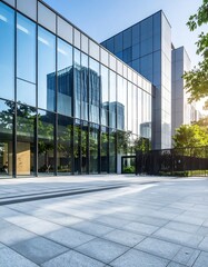 Fototapeta premium Modern glass office building exterior (1)