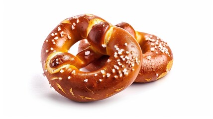 Fototapeta premium Classic twisted pretzel isolated for bakery branding