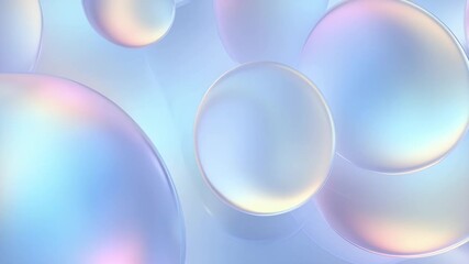 abstract background gradient field of round glass shapes in layered pastel shades - Powered by Adobe