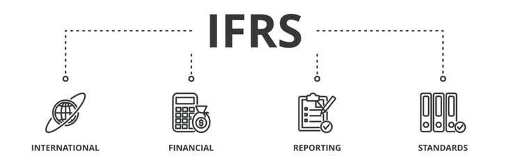 IFRS banner vector illustration concept for international financial reporting standards 