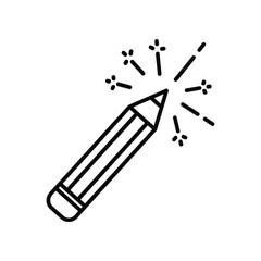 Creative Spark: The image captures a stylized pencil radiating creative energy, ready to bring ideas to life through drawing and imagination.