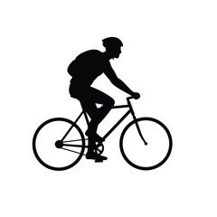 Fototapeta premium Cyclist Silhouette: Urban Commuter Bike Ride
