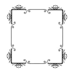 Vintage Ornamental Frame – Elegant Black Border,  JPG, 300 DPI 