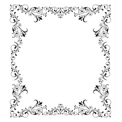 Vintage Ornamental Frame – Elegant Black Border,  JPG, 300 DPI 