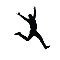 Joyful Man Silhouette: Dynamic Jump