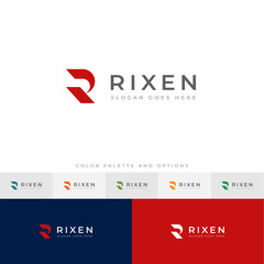 Modern Abstract R Letter Logo Design Vector Template | Fully editable