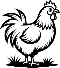 Stylized Chicken Silhouette – Farm Animal Vector Illustration