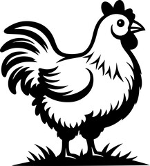 Stylized Chicken Silhouette – Farm Animal Vector Illustration