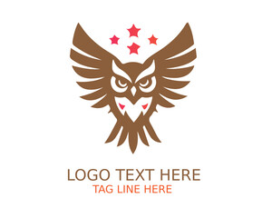 Fototapeta premium Owl Shield Logo Vector