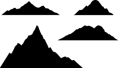 "Mountain Silhouette Vector Set – Black Edition"