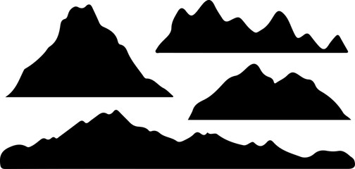 "Mountain Silhouette Vector Set – Black Edition"