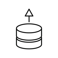Data Upload Icon: A concise icon depicting data upload, a universal symbol for information transfer and digital technology. 