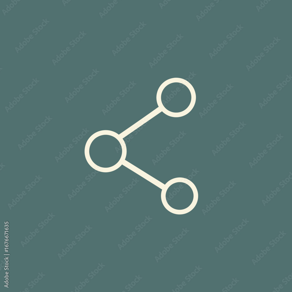 Poster simple line art icon representing connection and sharing.
