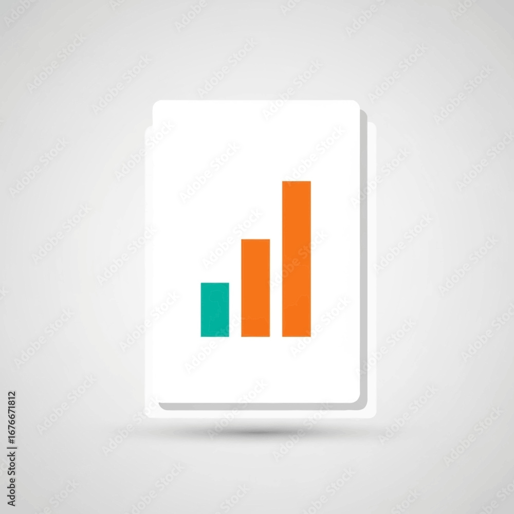 Aufkleber a document displays a simple bar graph with increasing orange bars.