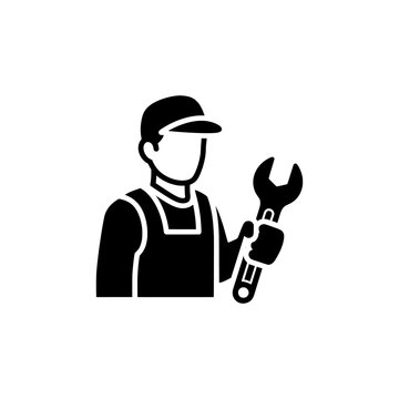 man with scrow ,logo for labor day