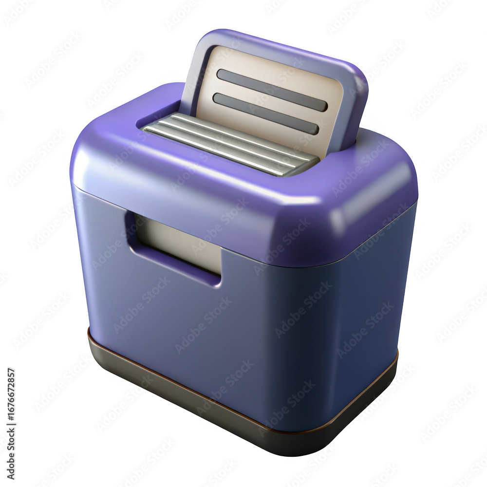 Poster 3d retro toaster with chrome accents isolated on transparent background
