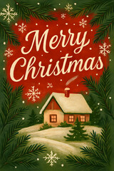 Cozy Christmas Cottage Greeting