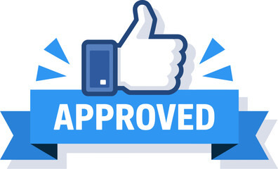 Obraz premium Approved thumbs up icon vector illustration design graphic