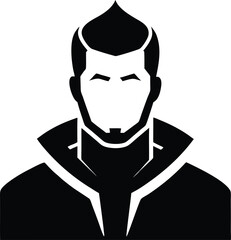 black and white cartoon illustration of a man