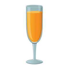 Tall glass filled with orange liquid drink beverage