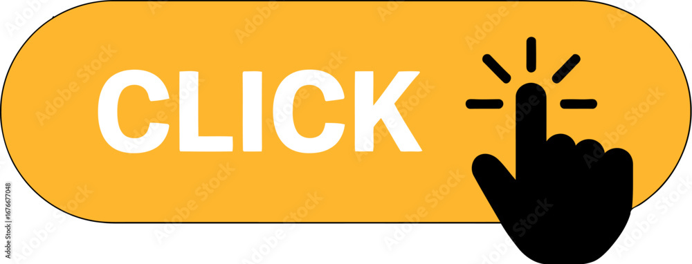 Aufkleber click here button vector illustration call to action design