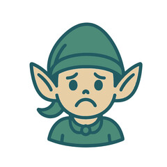 character emotion elf sadness vector on white background
Vector character emotion