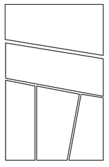 漫画風フレーム　コマ割りシンプルテンプレート