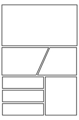 漫画風フレーム　コマ割りシンプルテンプレート