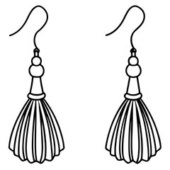 Tassel Earrings line art vector