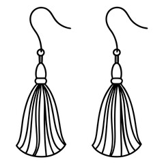 Tassel Earrings line art vector