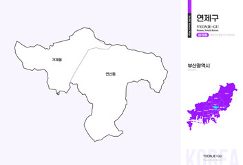 부산광역시 연제구 행정구역 윤곽선 지도