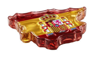 Spain's flag sculpted into a map shape