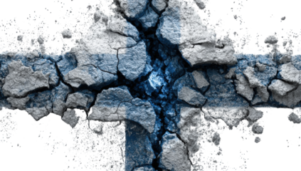 A fractured flag design