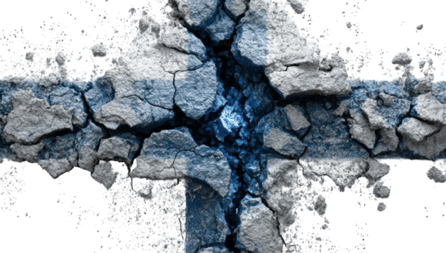 A fractured flag design