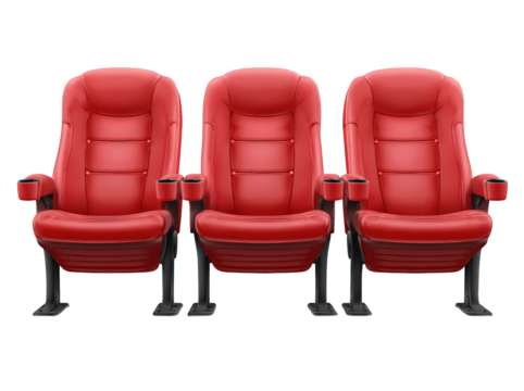 Three red cinema seats (1)