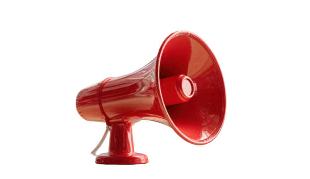Red megaphone on black background (3)