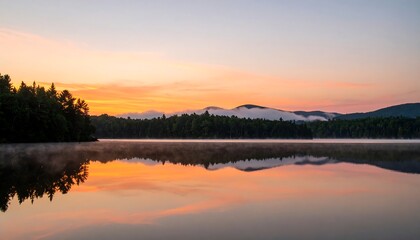 Sunrise over Misty Lake