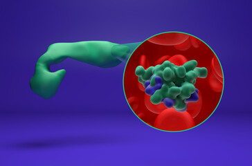 Insulin - isometric view 3d illustration