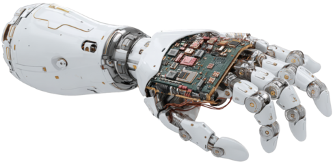 Advanced robotic arm with intricate inner workings