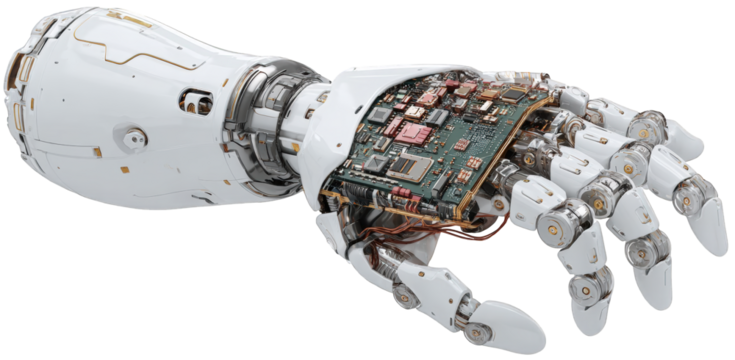Advanced robotic arm with intricate inner workings