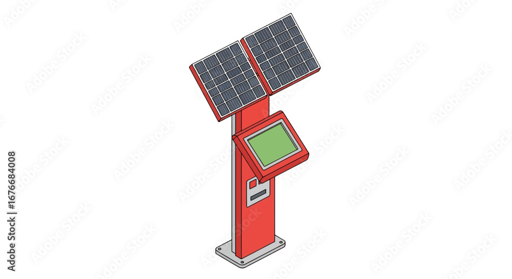 Poster solar powered kiosk with touchscreen display
