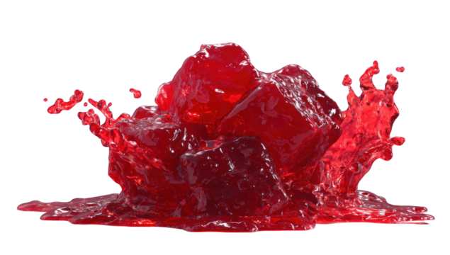 Red liquid splash, vibrant, and dynamic