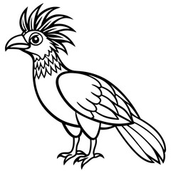 Hoatzin line art vector