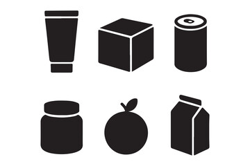 set of products vector black art design